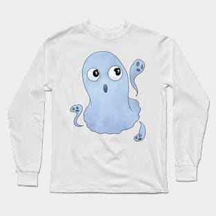 Halloween Surprised Ghost Ghostie Kawaii Cute T-Shirt And Others Long Sleeve T-Shirt